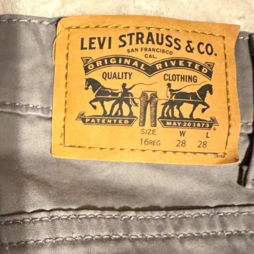 Levis 511 Slim Fit Boys Pants Gray Twill Size 16 Regular W28 L28 7648-G86